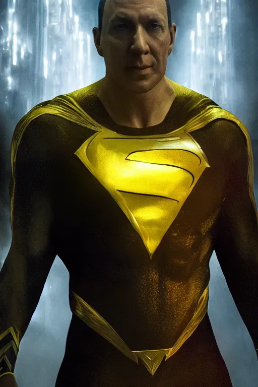 Image similar to ian mcgregor as black adam, 8 k, hdr, great light, by greg rutkowski and annie leibowitz