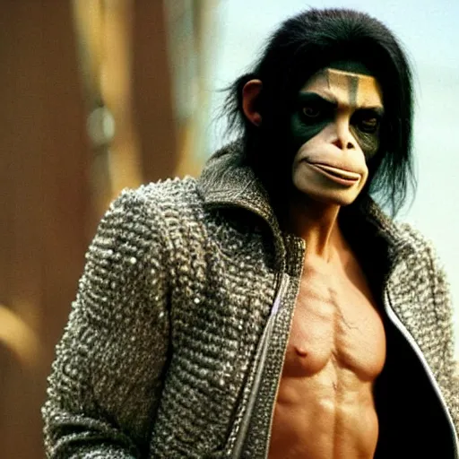 Prompt: planet of the apes michael jackson