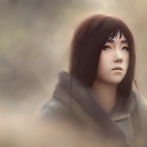 Image similar to hinata hyuga in real life, face centered portrait, Confident, fog, rain, volumetric lighting, beautiful, golden hour, sharp focus, ultra detailed, cgsociety by Leesha Hannigan, Ross Tran, Thierry Doizon, Kai Carpenter,Ignacio Fernández Ríos