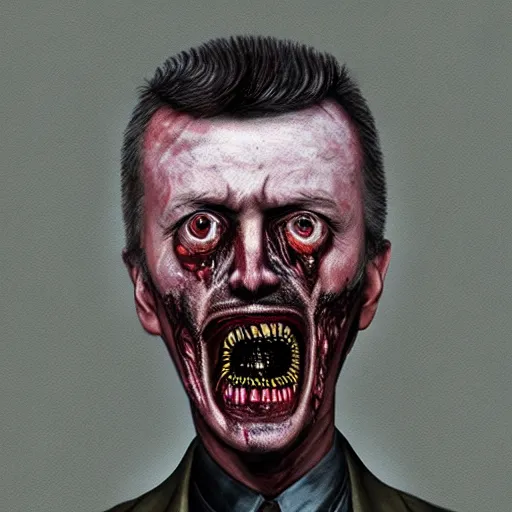 Image similar to igor ivanovich strelkov became a bloody ugly lovecraftian degenerate abomination, photo - realistic, color image, 2 k, highly detailed, bodyhorror, occult art