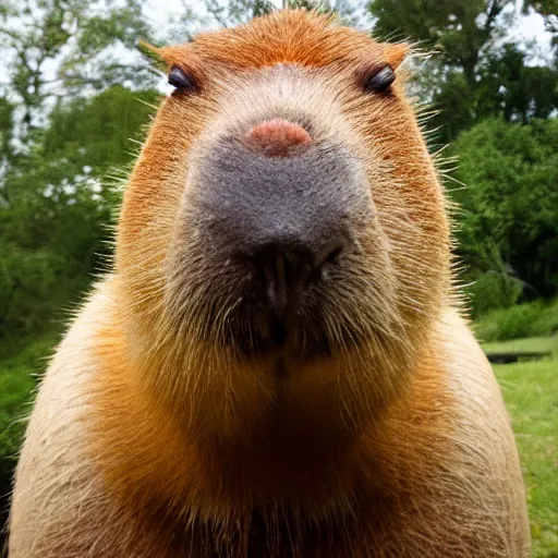 Image similar to capybara smiling