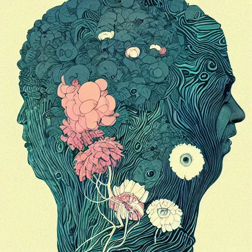 Image similar to portrait, giant flower as a head, surreal, dramatic light, by victo ngai by james jean, by rossdraws, frank franzzeta, mcbess