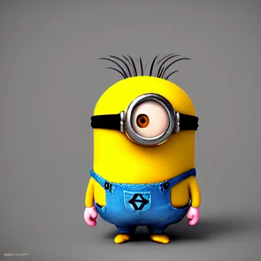 Image similar to baby minion crossed with chicken 3d render trending on artstation unreal 4k