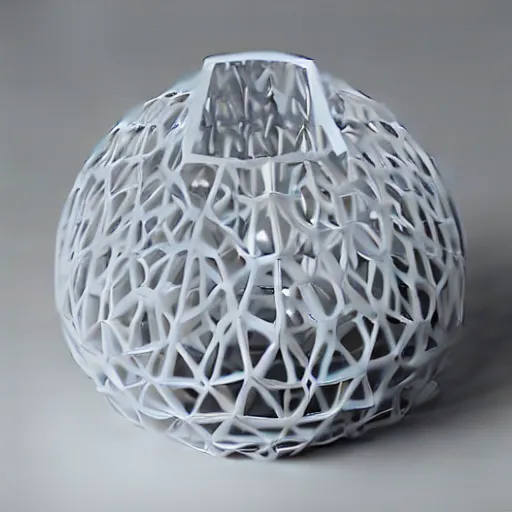 Prompt: 3d printed vase, Voronoi, parametric design