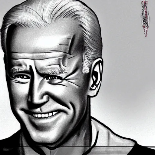 Image similar to joe biden drawn in the style of dragon ball z