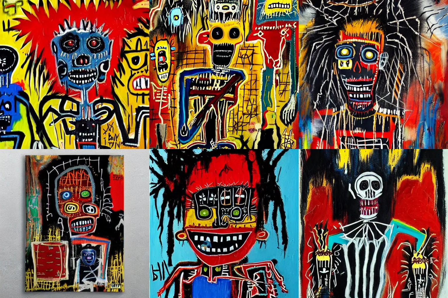 Prompt: extremely highly detailed scary evil terrifying haitian black voodoo dolls paintings by Jean-Michel Basquiat 4k insanely detailed and intricate, super detailed, 4k HDR high quality