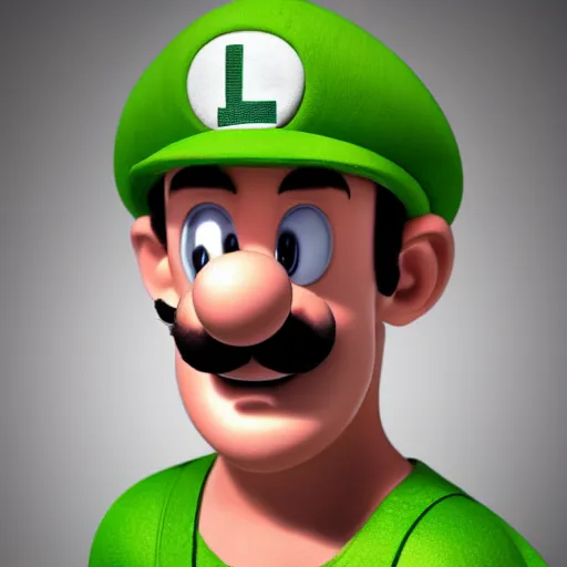 Image similar to stunning award winning hyperrealistic hdr 8 k highly detailed portrait photo of luigi as a real human