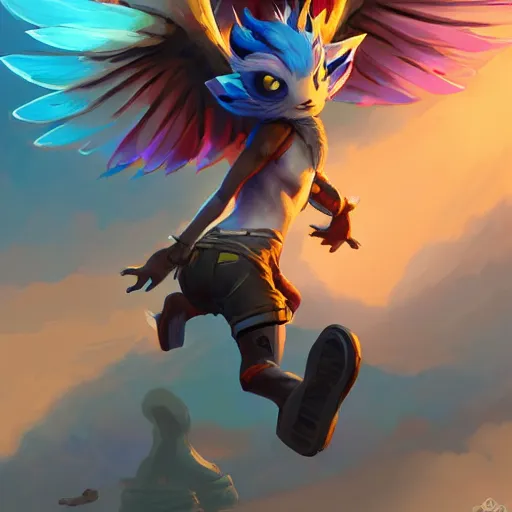 Image similar to baby Peanut with wings , fantasy art apex fortnite Video game icon, 2d game art gta5 cover , official fanart behance hd artstation by Jesper Ejsing, by RHADS, Makoto Shinkai and Lois van baarle, ilya kuvshinov, rossdraws