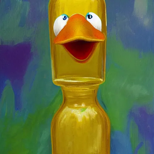 Prompt: big bird in a bottle