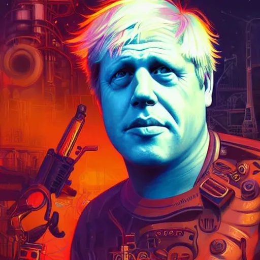 Image similar to lofi biopunk Boris Johnson portrait Pixar style by Tristan Eaton Stanley Artgerm and Tom Bagshaw.