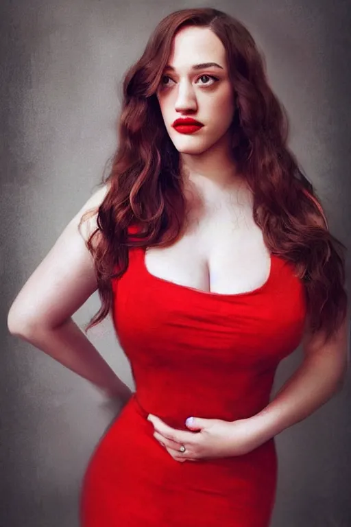 Prompt: Full body Portrait of young, beautiful kat dennings, red dress, full of details, dslr camera quality, photorealistic, concept art, smooth, by Ina Wong and wlop ，trending on cgsociety and artstation，8kHDR，light effect