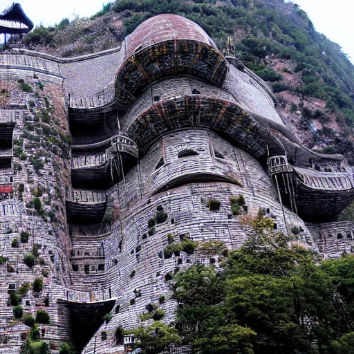 Image similar to a stunning fortress that is ran by dwarves by Kim Jung GI