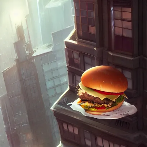 Prompt: a hamster eating a hamburger on a tall building,Character design by charlie bowater, ross tran, artgerm, and makoto shinkai, detailed, inked, western comic book art, 2021 award winning painting,digital art,ultra realistic,ultra detailed,art by greg rutkowski,photorealistic,hyperdetailed,detailed face