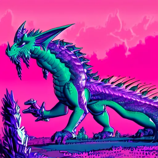 Prompt: synthwave dragon