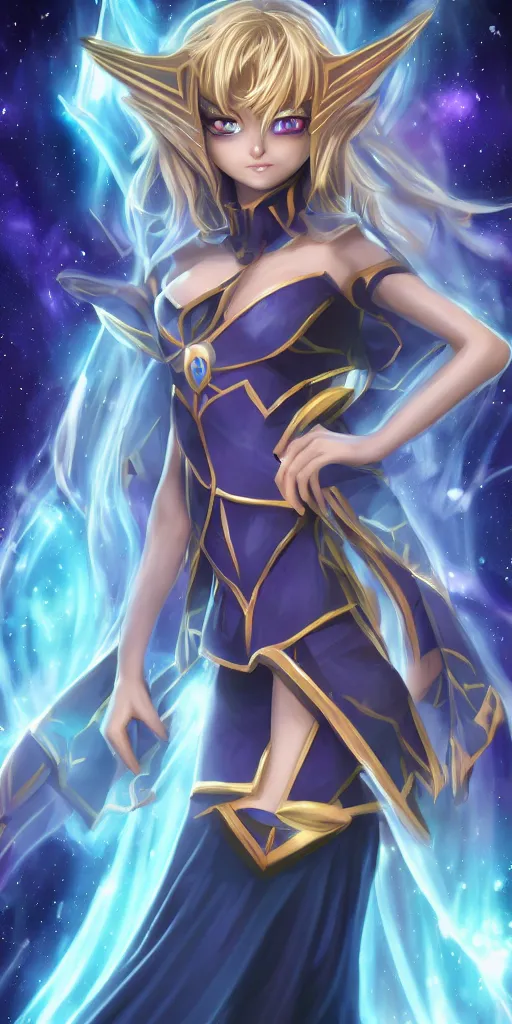 Image similar to beautiful dark magician girl, full body, mystical, ultra detailed, 4k