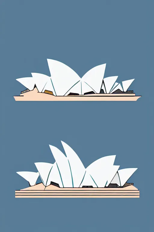 Image similar to minimalist watercolor art of sydney opera, illustration, vector art