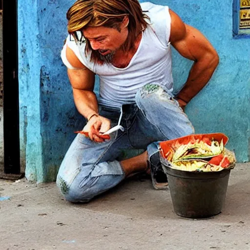 brad pitt eating burrito, mexican street art | Stable Diffusion | OpenArt