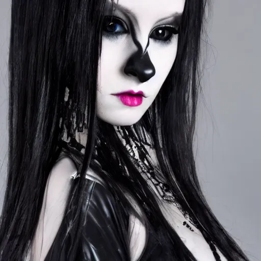 Prompt: photo of young beautiful goth girl, hyper detailed h - 1 0 2 4 w - 1 0 2 4