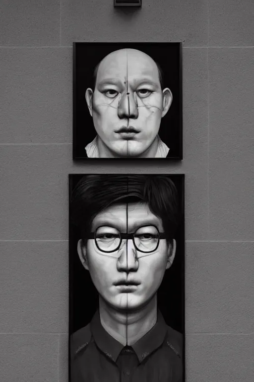 Image similar to wanted poster, symmetrical art by ludwig, joongwon charles jeong, tjalf sparnaay, gottfried helnwein, roberto bernardi, emanuele dascanio, robin eley, eloy morales, diego fazio, kyle lambert