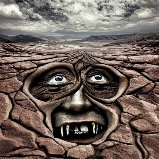 Prompt: monster mannerism surrealism earth art