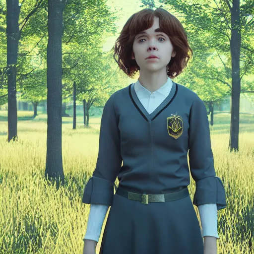 Image similar to sophia lillis as hermione granger, detailed, unreal engine 5, 8 k