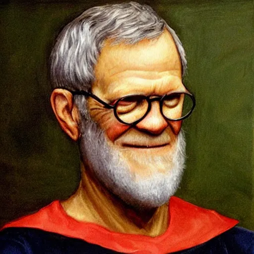 Image similar to renaissance oil painting of david letterman