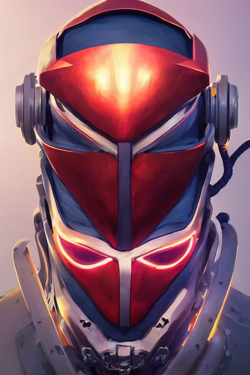 Image similar to epic mask helmet robot ninja portrait stylized as fornite style game design fanart by concept artist gervasio canda, behance hd by jesper ejsing, by rhads, makoto shinkai and lois van baarle, ilya kuvshinov, rossdraws global illumination radiating a glowing aura global illumination ray tracing hdr render in unreal engine 5