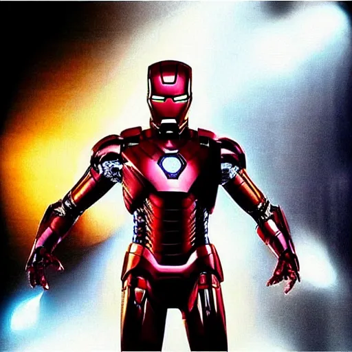 Image similar to “Michael Jackson as Iron Man, looking towards the camera, action, cinematic, dramatic lighting”