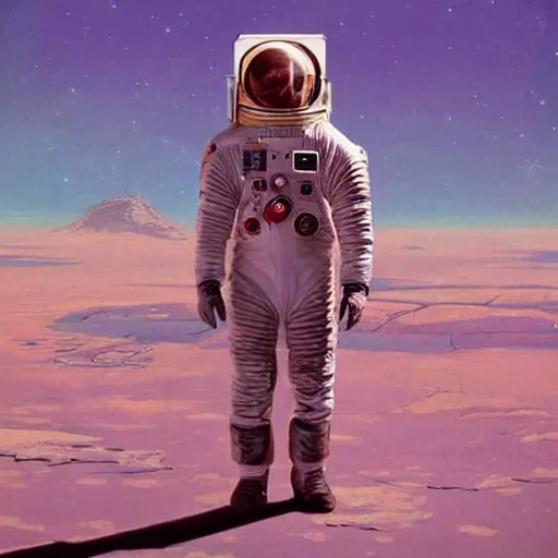 Prompt: a man in a space suit with an ice cream cone in his hand, an album cover by scott listfield, shutterstock contest winner, retrofuturism, 1 9 9 0 s, 1 9 7 0 s, aesthetic