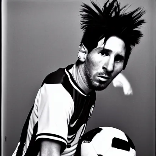 Prompt: a portrait of lionel messi by nobuyoshi araki