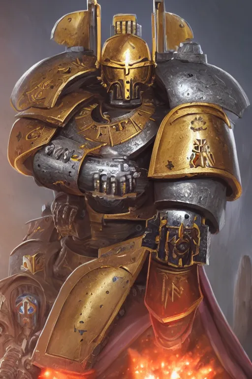 Image similar to armor portrait heros warhammer 4 0 k horus heresy fanart - the primarchs emperor by johannes helgeson animated with vfx concept artist & illustrator global illumination ray tracing hdr fanart arstation zbrush central hardmesh 8 k octane renderer comics stylized