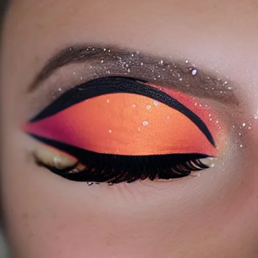 Image similar to close up of eyelids with ( ice cream sprinkles ) mascara