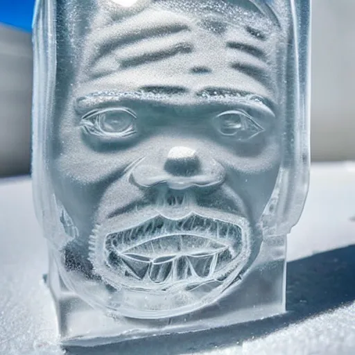 Prompt: an ice sculpture of ice cube