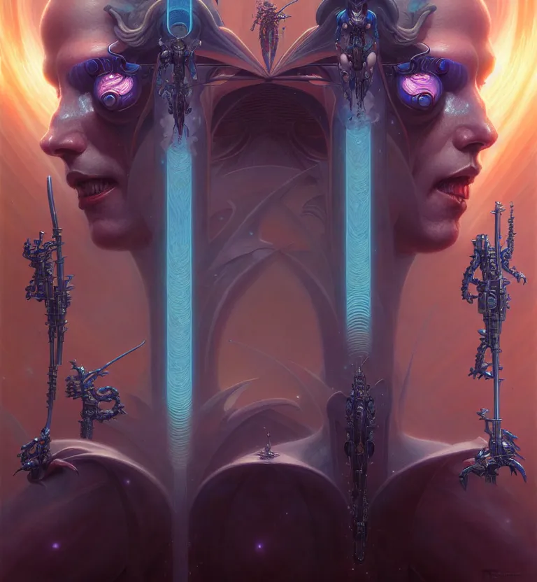 Image similar to gemini fantasy character portrait, ultra realistic, wide angle, intricate details, blade runner artifacts, highly detailed by peter mohrbacher, wayne barlowe, boris vallejo, hajime sorayama aaron horkey, gaston bussiere, craig mullins