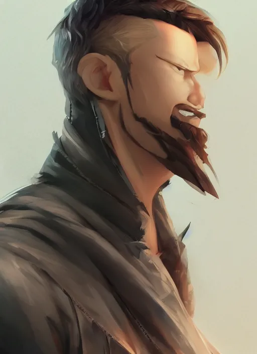 Prompt: detailed beautiful cool male character art, concept art, depth of field, on amino, by sakimichan patreon, wlop, weibo, bcy. net, colorhub. me high quality art on artstation.