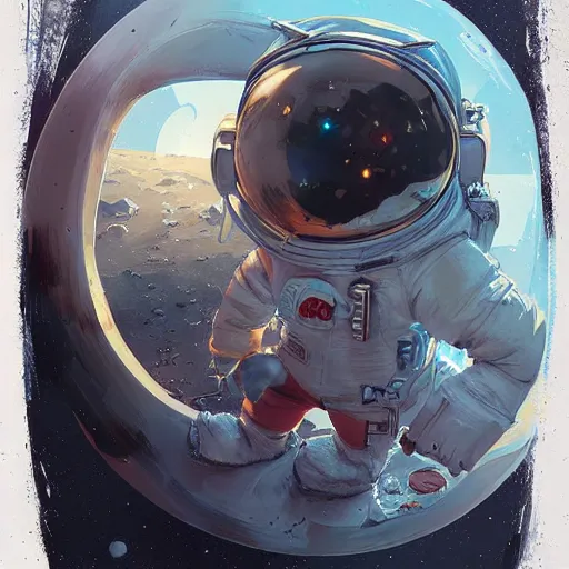 Image similar to bunny astronaut by rossdraws and greg rutkowski, detailed, midjourney