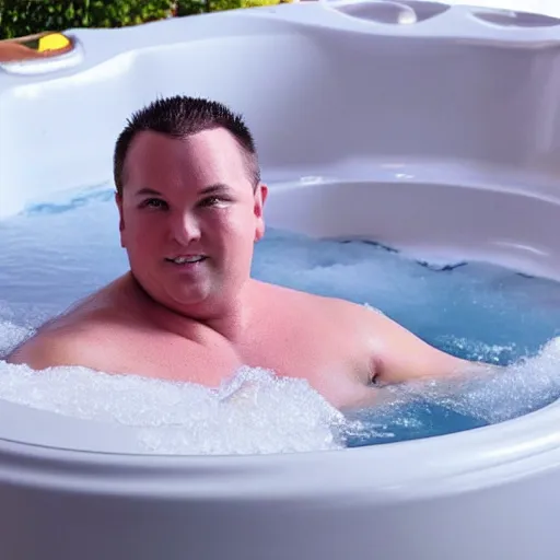 Image similar to the michelin man in a hot tub