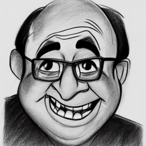 Image similar to milt kahl pencil sketch of danny devito