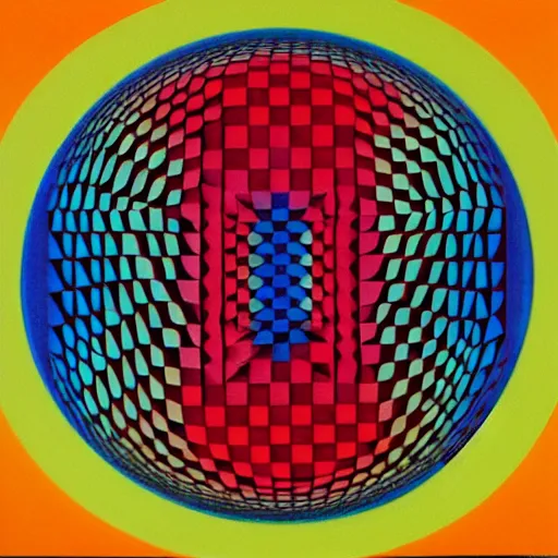 Image similar to Liminal space in outer space by Victor Vasarely