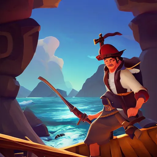 Image similar to painting jack the pirate on sea of thieves game avatar hero smooth face median photoshop filter cutout vector behance hd by jesper ejsing, by rhads, makoto shinkai and lois van baarle, ilya kuvshinov, rossdraws, illustration, art by ilya kuvshinov and gustav klimt