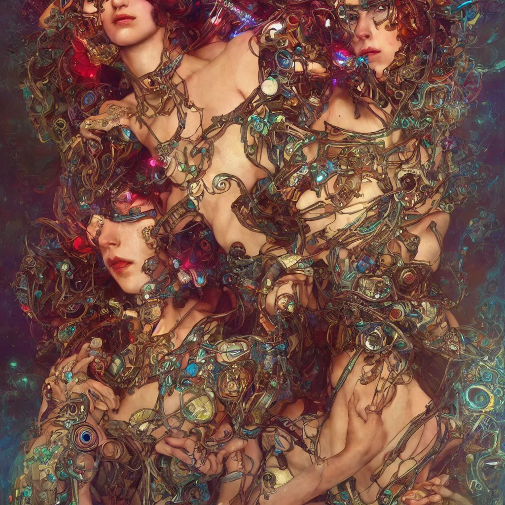 Image similar to extremely psychedelic cyborg queen of lsd. intricate, elegant, highly detailed, extremely lifelike photorealistic digital painting, artstation. steichen, gaston bussiere, tom bagshaw, cyberpunk alphonse mucha