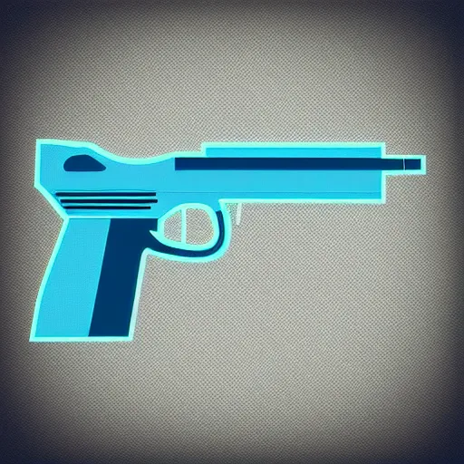 Image similar to a cute chubby gun stylized digital art, minimalistic, blue scheme, mobile game, arstation