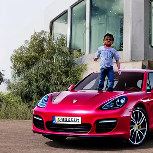 Image similar to indian baby in porsche panamera