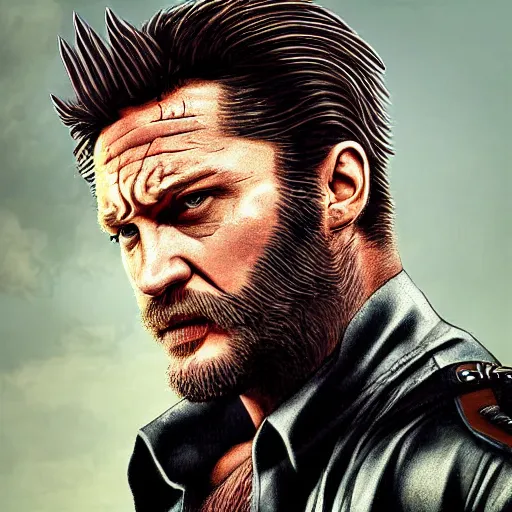 Image similar to tom hardy as wolverine from x - men digital art 4 k detailed super realistic