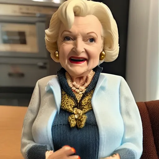 Prompt: A Betty White action figure
