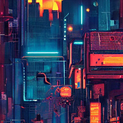 Image similar to 4 0 1 1 6 7 1 9 2 4 a graph style gauche impasto, sad, steampunk, cyberpunk art by james gilleard, city depth of field, cgsociety, retrofuturism, synthwave, retrowave, outrun, paint, high detail.