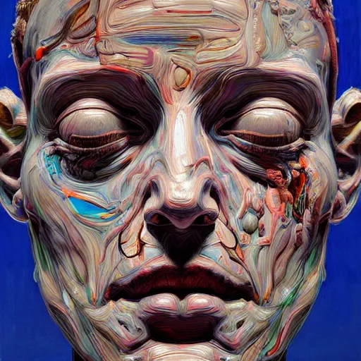 Prompt: facebook logo statue. by jenny saville, scifi, neo - gothic, intricate, rich deep colors. part by james jean