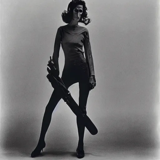 Image similar to A Puerto Rican woman wearing Half Life inspired fashion, by Richard Avedon