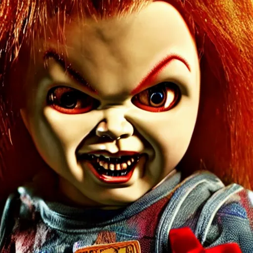 Prompt: stunning awe inspiring chucky the killer doll movie still 8 k hdr atmospheric lighting