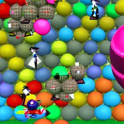 Prompt: Katamari Damacy, video game screenshot